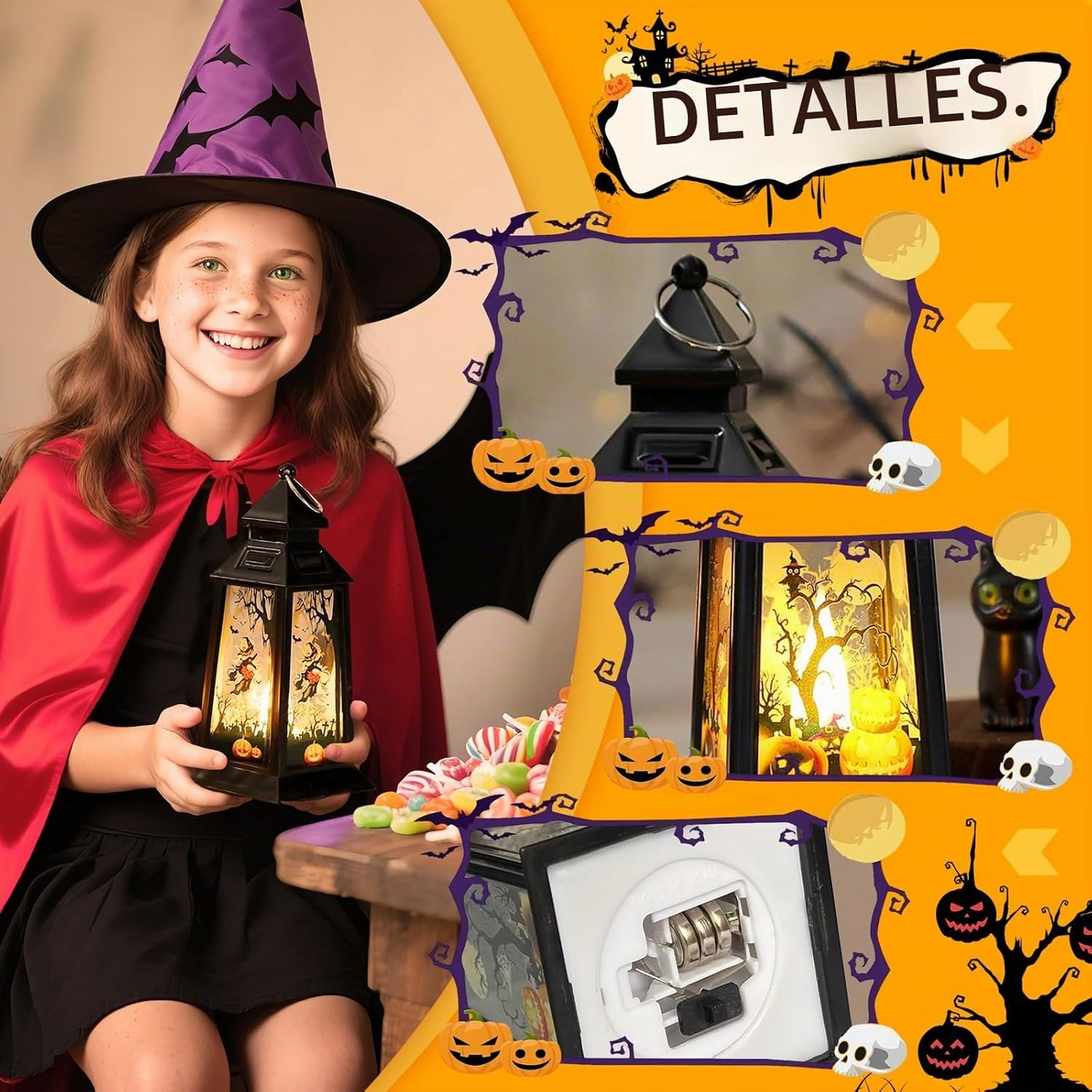 Linternas LED Halloween decorativas – Set de 3 figuras