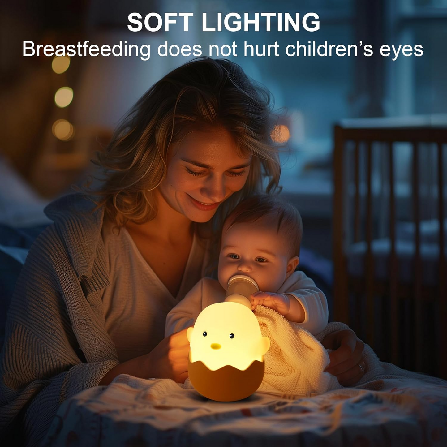 Luz nocturna infantil de silicona con regulación táctil y batería recargable