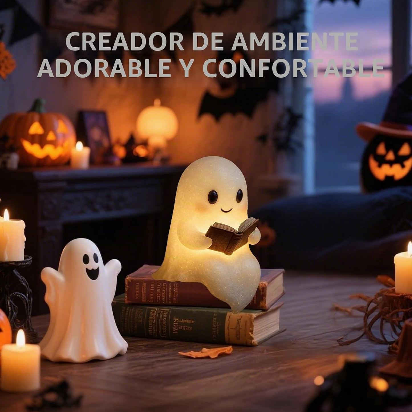 Lámpara LED fantasma Halloween 3D – Luz nocturna de mesa