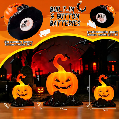 Linternas LED de calabaza Halloween – Set de 3 piezas