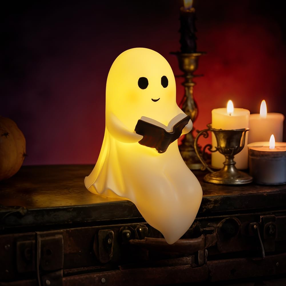 Lámpara de lectura fantasma en resina – Luz nocturna infantil y decorativa