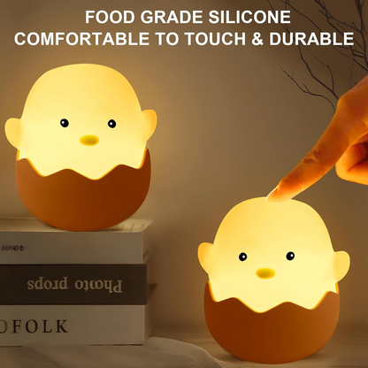 Luz nocturna infantil de silicona con regulación táctil y batería recargable