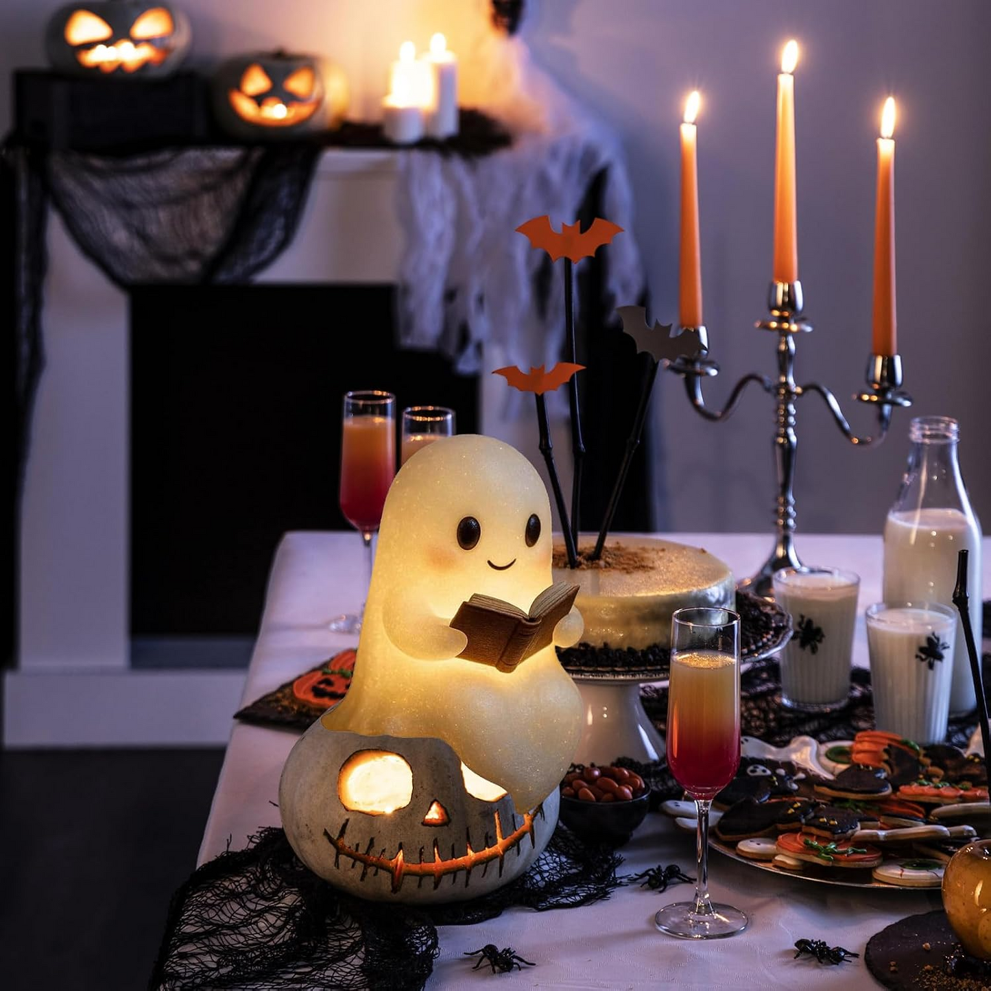 Lámpara LED fantasma Halloween 3D – Luz nocturna de mesa