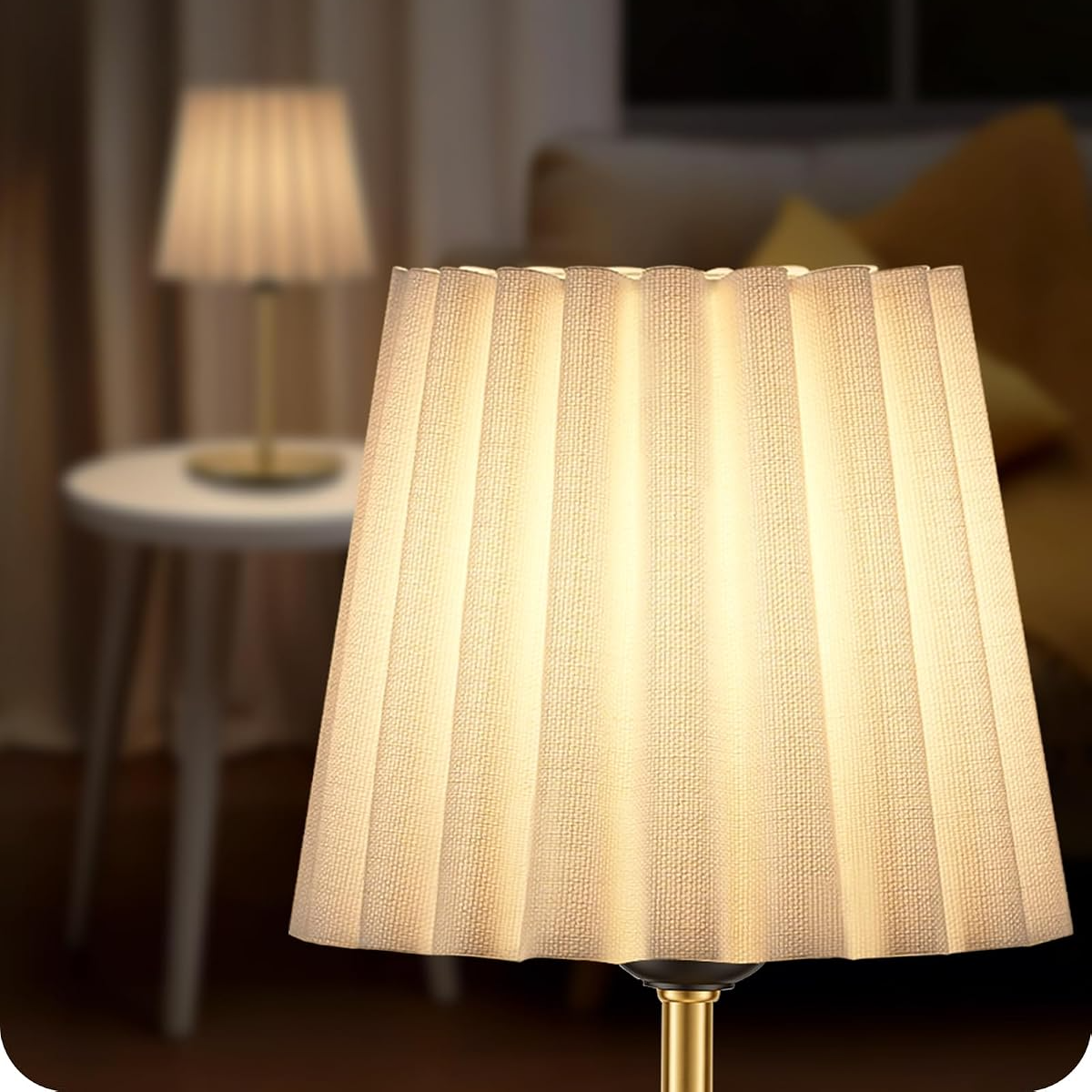 Lámparas de mesa blancas y doradas con 3 temperaturas de luz – Set de 2
