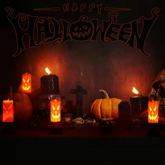 Velas LED de calabaza Halloween sin llama – Set de 6