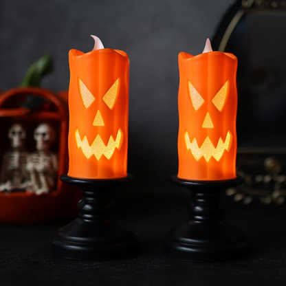 Velas LED de calabaza Halloween sin llama – Set de 6