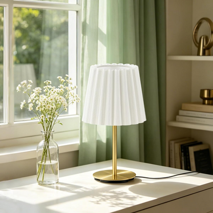 Lámparas de mesa blancas y doradas con 3 temperaturas de luz – Set de 2