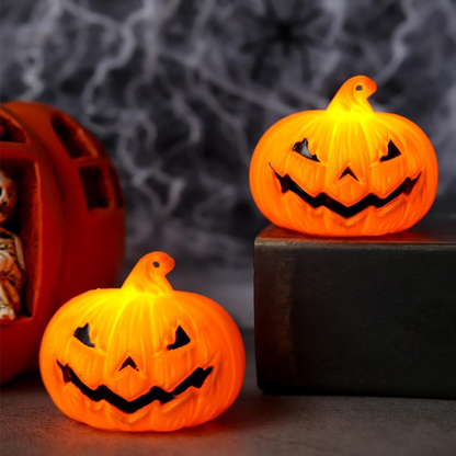 Velas LED de calabaza Halloween con mueca – Set de 12