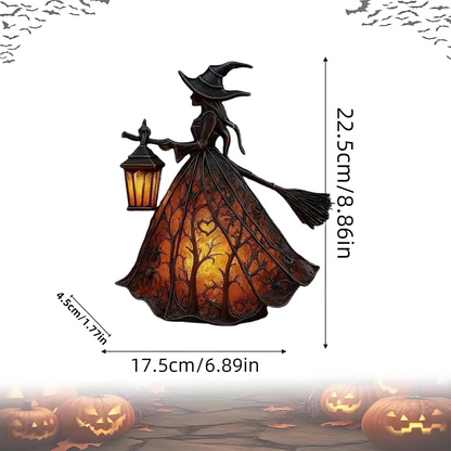 Lámpara de bruja Halloween con luz cálida gótica