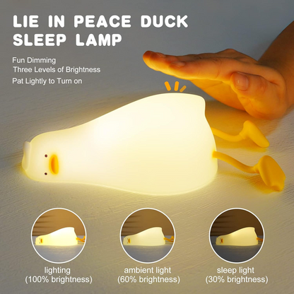 Luz nocturna infantil de silicona con forma de pato – Recargable, regulable y con temporizador