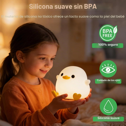 Luz nocturna infantil pato de silicona Dodo recargable USB-C anti-luz azul