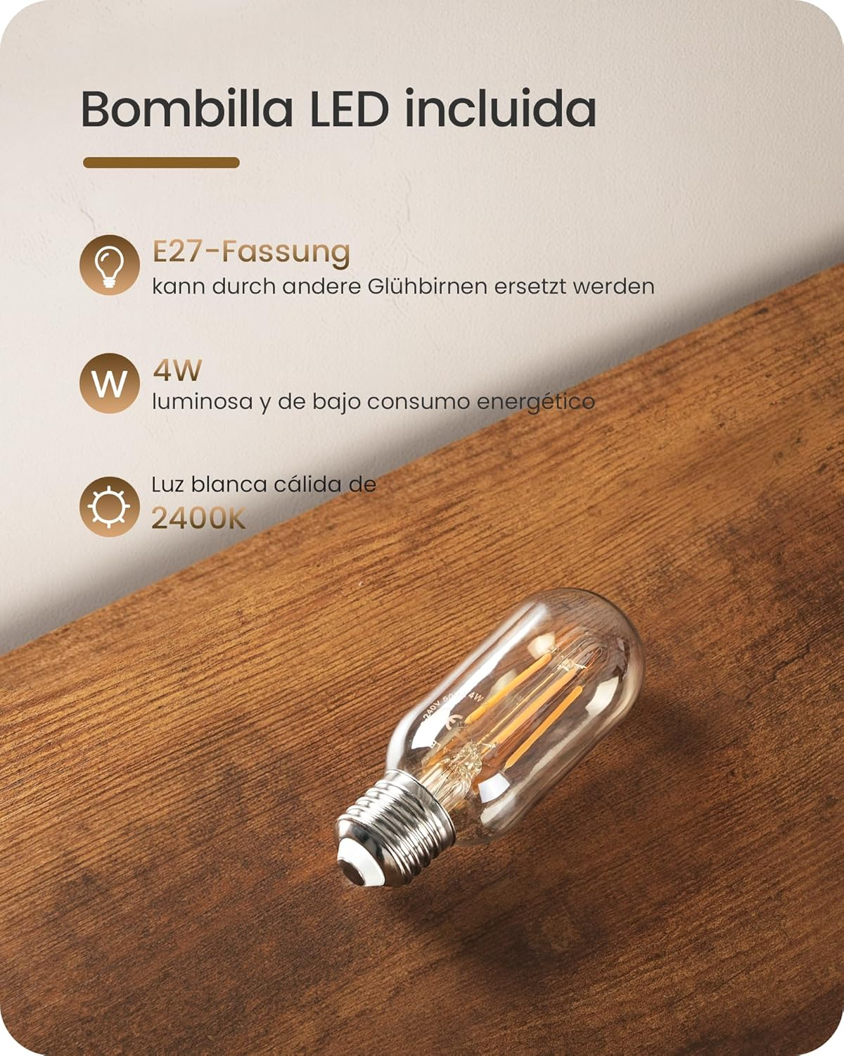 Set de 2 lámparas de mesilla boho rattan natural con pantalla negra y bombilla LED incluida