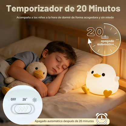 Luz nocturna infantil pato de silicona Dodo recargable USB-C anti-luz azul