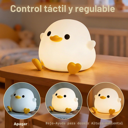 Luz nocturna infantil pato de silicona Dodo recargable USB-C anti-luz azul
