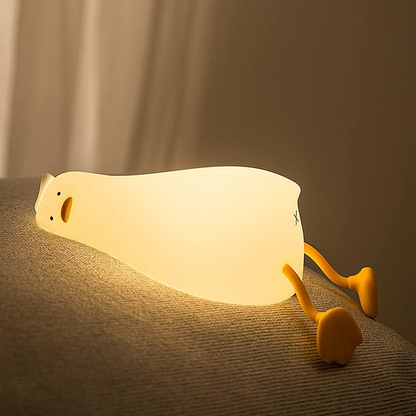 Luz nocturna infantil de silicona con forma de pato – Recargable, regulable y con temporizador