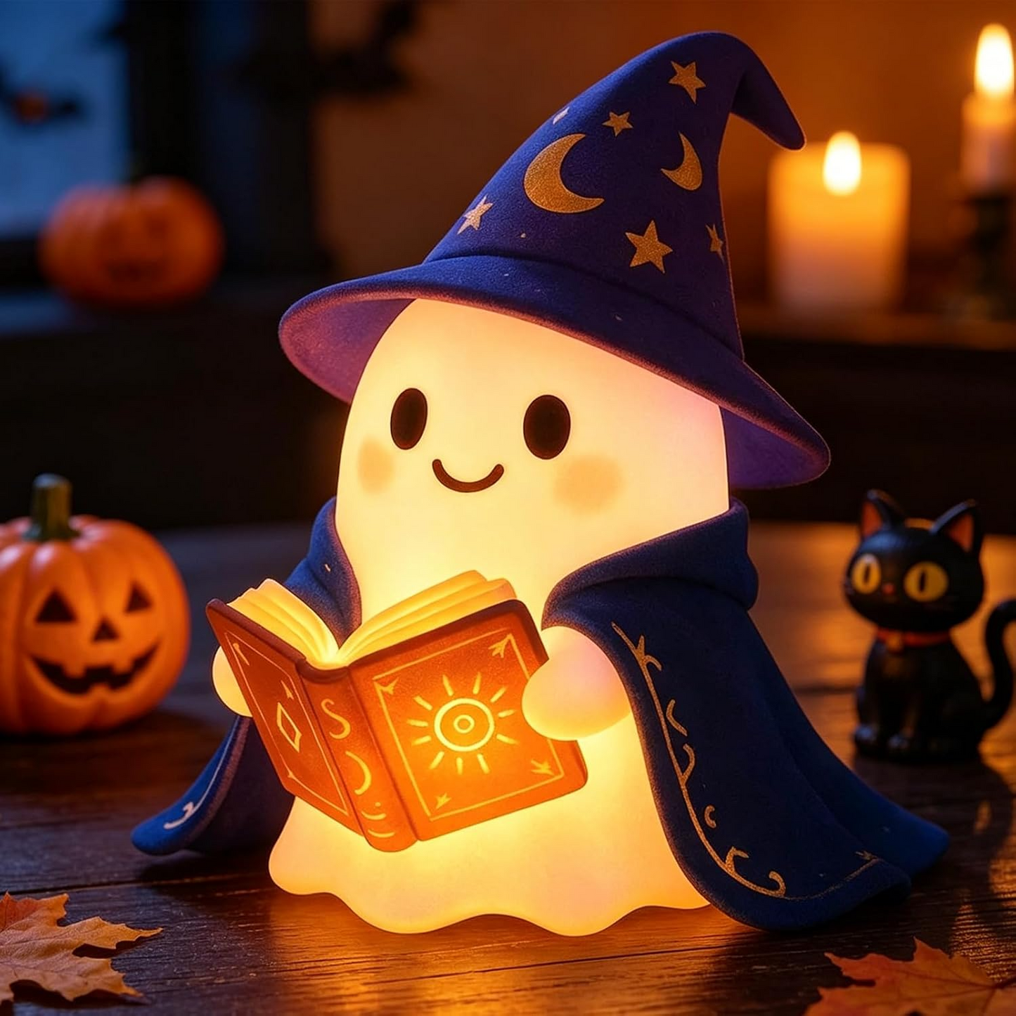 Lámpara LED fantasma 3D Halloween – Luz de lectura decorativa 15 cm