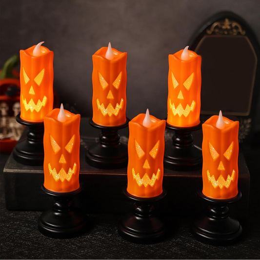 Velas LED de calabaza Halloween sin llama – Set de 6
