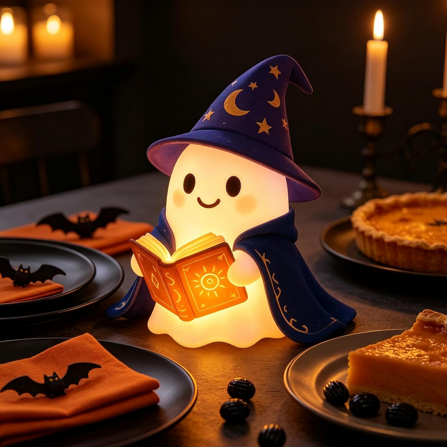 Lámpara LED fantasma 3D Halloween – Luz de lectura decorativa 15 cm