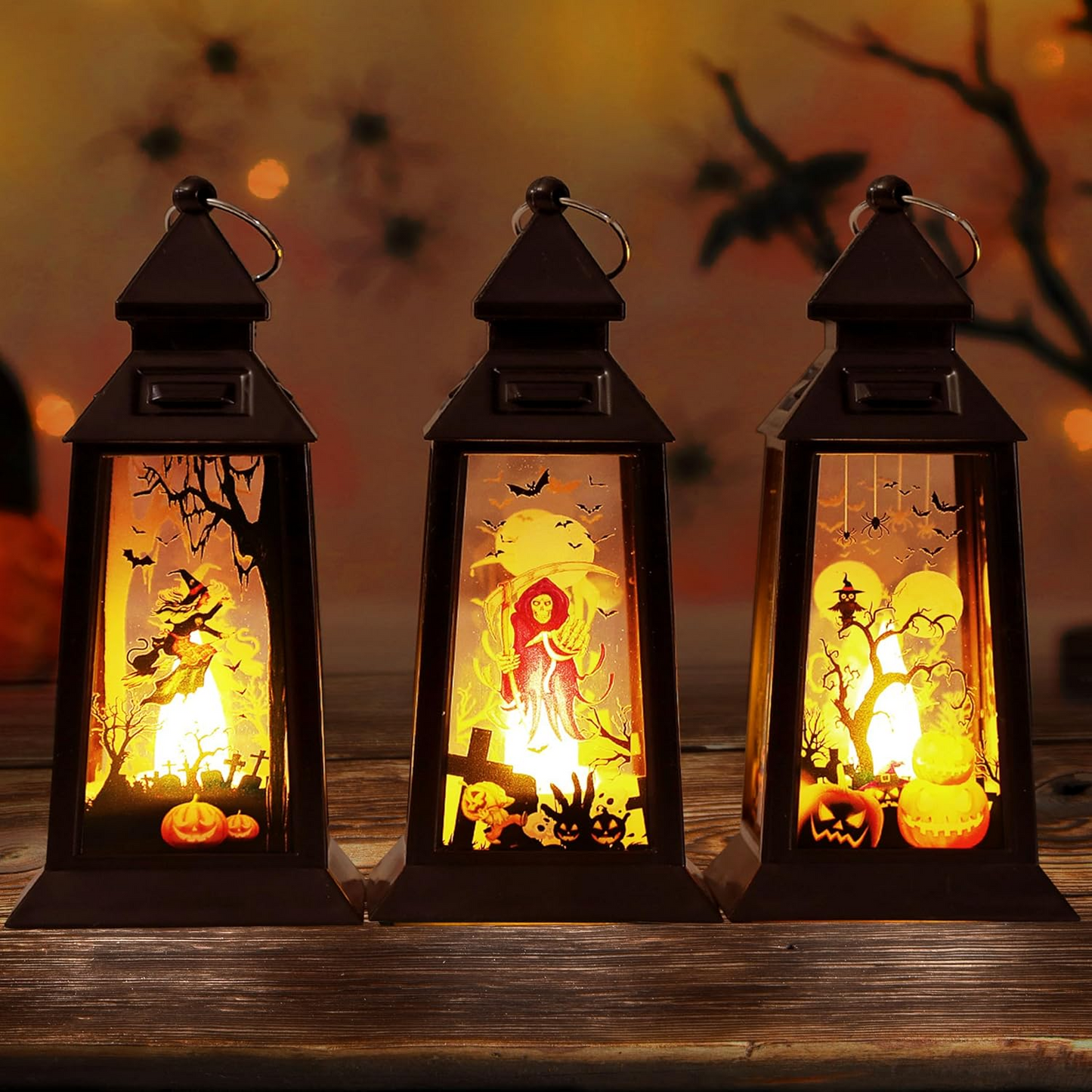 Linternas LED Halloween decorativas – Set de 3 figuras