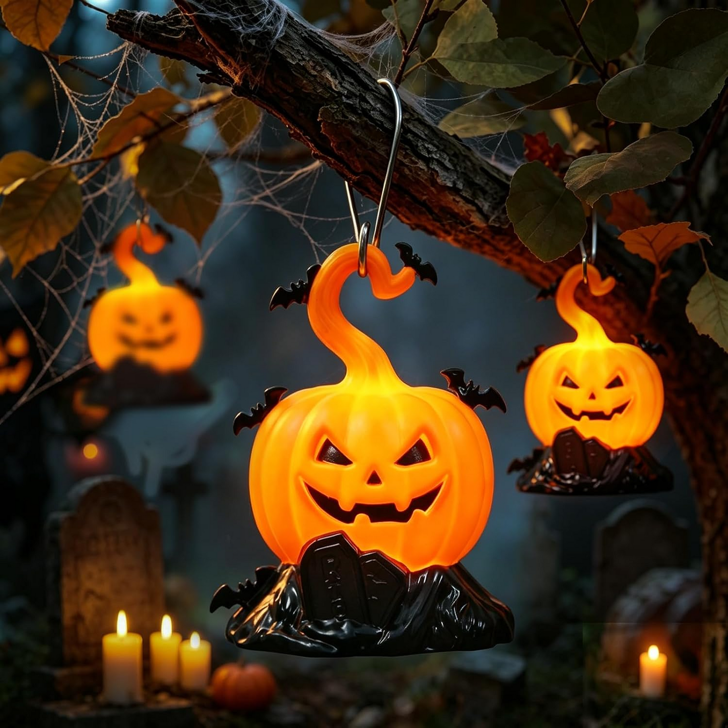 Linternas LED de calabaza Halloween – Set de 3 piezas